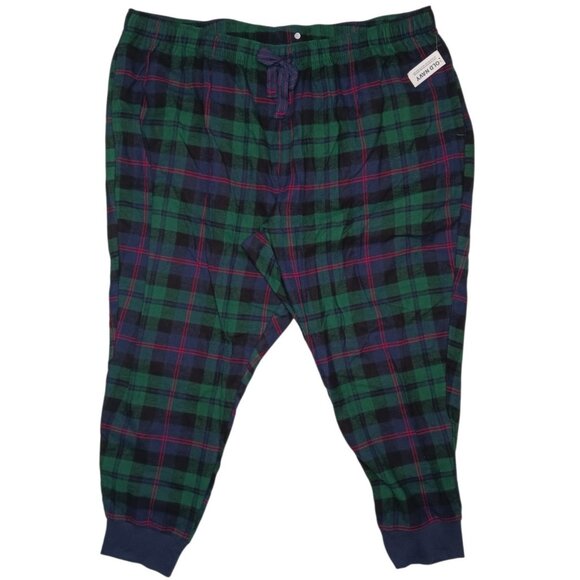Old Navy Flannel Jogger Pants Mens XXL Blackwatch Plaid Lounge Pajama New - Picture 2 of 10